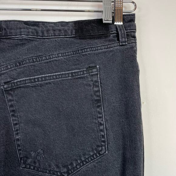 Abercrombie Fitch 90s Straight Ultra High Rise Distressed Black Jeans 35 20 new - Picture 8 of 14